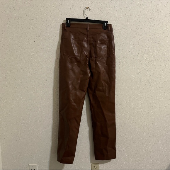 Aritzia Wilfred Melina Faux Leather Pants - Rich Mocha Brown - Size 6 - Picture 3 of 7